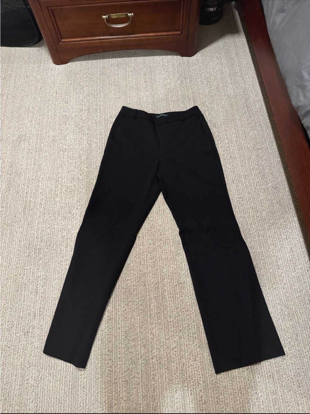 Lauren Ralph Lauren Women's Black Straight-Leg Dress Trousers
